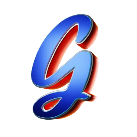 Typography Capital Letter G  3D Icon