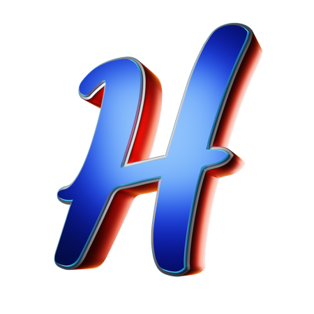 Typography Capital Letter H  3D Icon