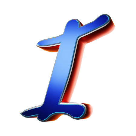 Typography Capital Letter I  3D Icon