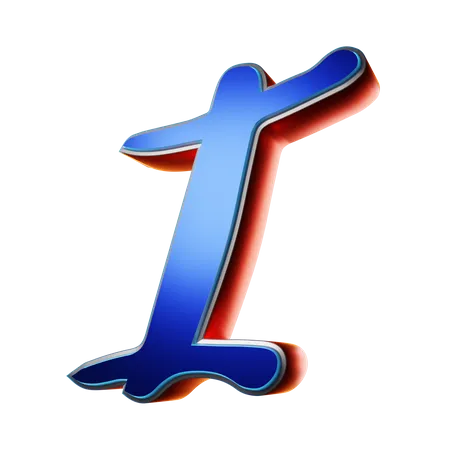 Typography Capital Letter I  3D Icon