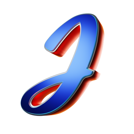 Typography Capital Letter J  3D Icon