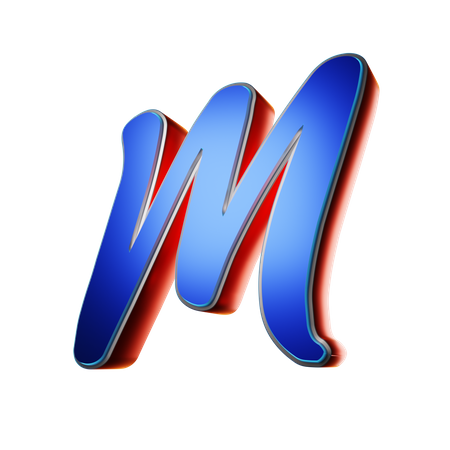 Typography Capital Letter M  3D Icon