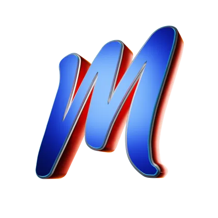 Typography Capital Letter M  3D Icon
