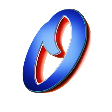 Typography Capital Letter O  3D Icon