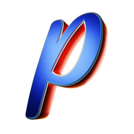 Typography Capital Letter P  3D Icon