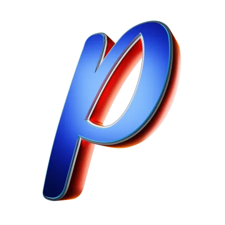 Typography Capital Letter P  3D Icon