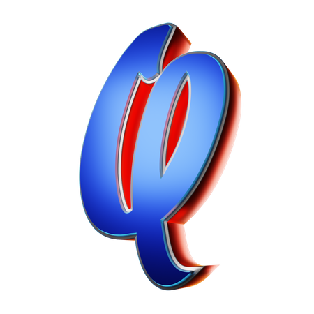 Typography Capital Letter Q  3D Icon