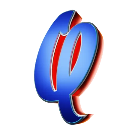 Typography Capital Letter Q  3D Icon