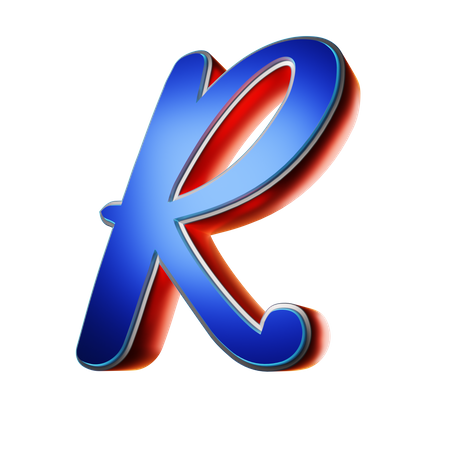 Typography Capital Letter R  3D Icon