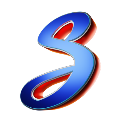 Typography Capital Letter S  3D Icon