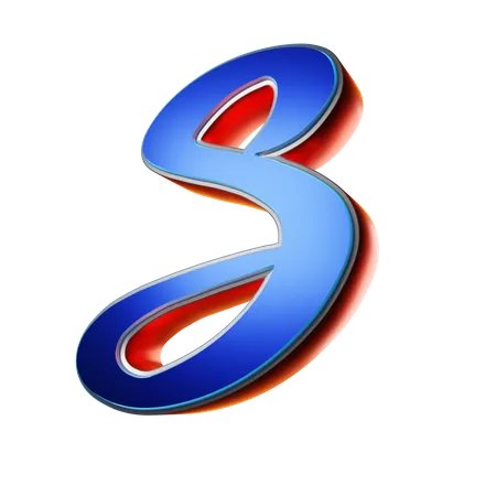 Typography Capital Letter S  3D Icon