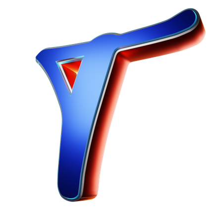 Typography Capital Letter T  3D Icon