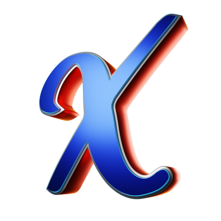 Typography Capital Letter X  3D Icon