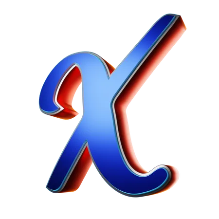 Typography Capital Letter X  3D Icon