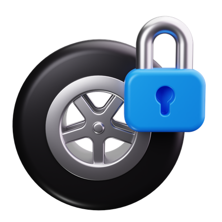 Tyre Security  3D Icon