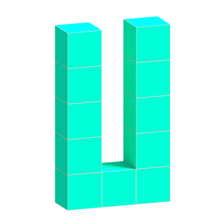 U Alphabet  3D Icon