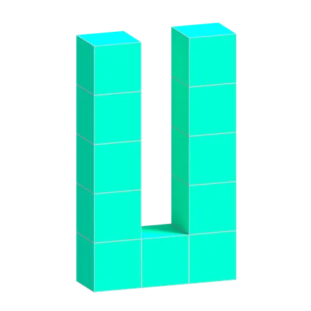 U Alphabet  3D Icon