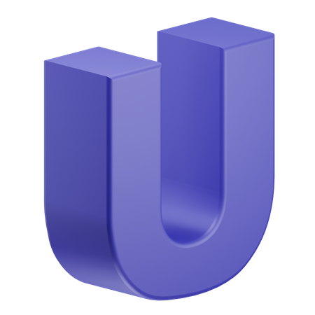 U Alphabet  3D Icon