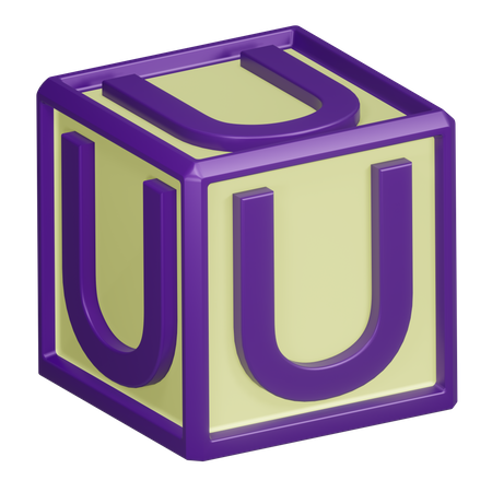 U Alphabet Letter  3D Icon
