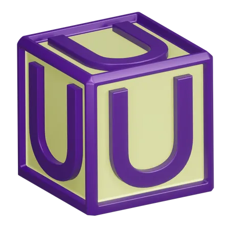 U Alphabet Letter  3D Icon