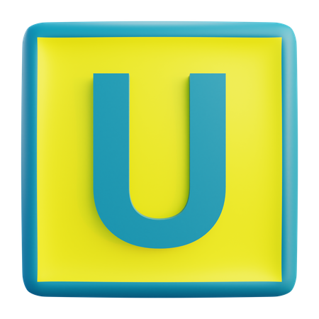 Buchstabe u  3D Icon