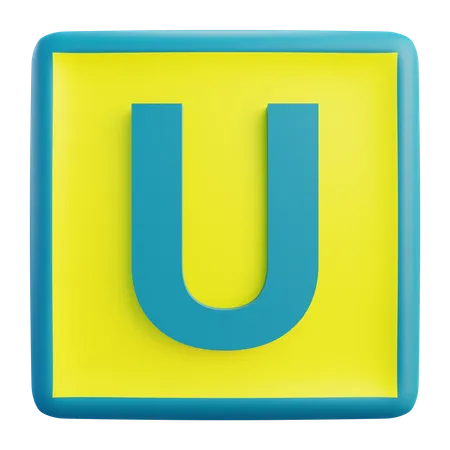 Buchstabe u  3D Icon