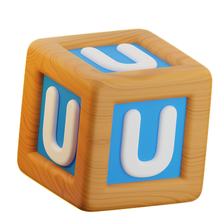 U Cube Block  3D Icon