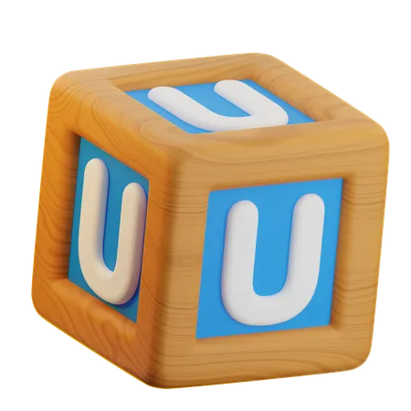 U Cube Block  3D Icon
