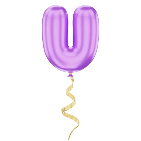U Latter Balloon  3D Icon