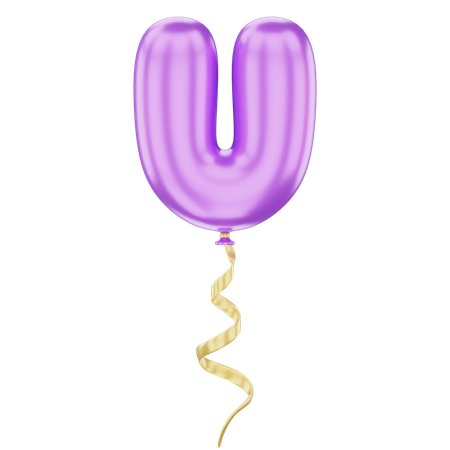 U Latter Balloon  3D Icon