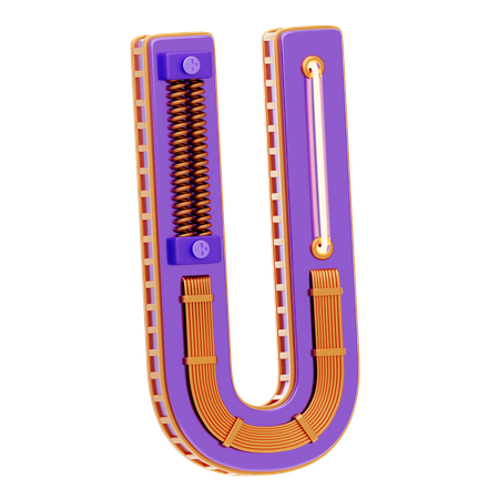 U 文字  3D Icon