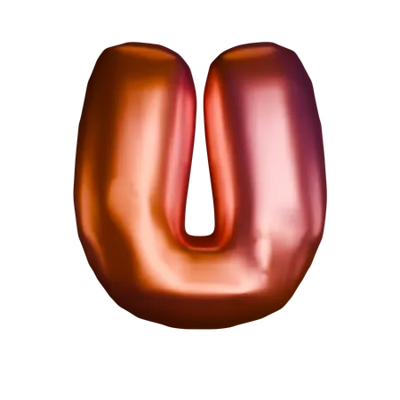 U 文字  3D Icon