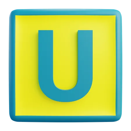 3 D U Letter With Isolated Background 3D Icon