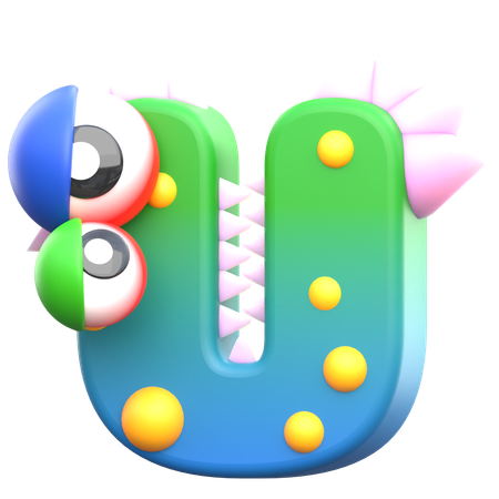 U Monster Alphabet  3D Icon