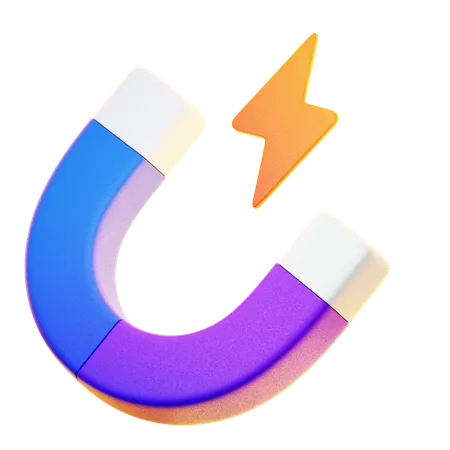 U Shape Magnet  3D Icon