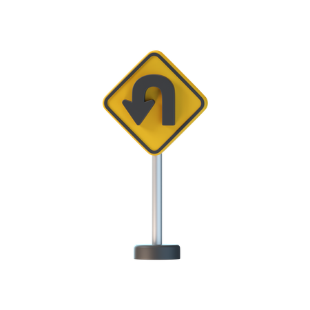 U Turn  3D Icon