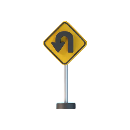 U Turn  3D Icon