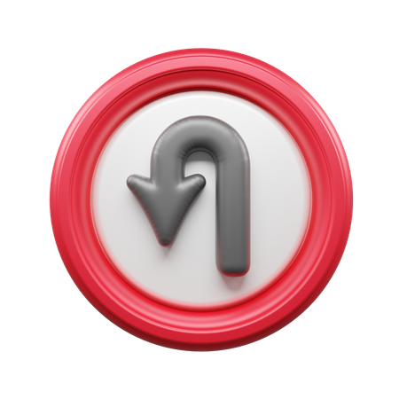 U Turn  3D Icon