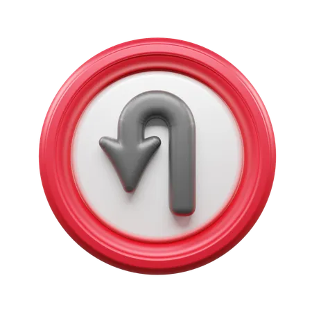 U Turn  3D Icon