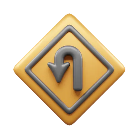 U Turn  3D Icon