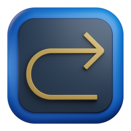 U Turn Arrow  3D Icon