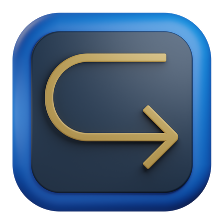 U Turn Arrow  3D Icon