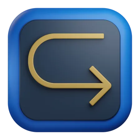 U Turn Arrow  3D Icon