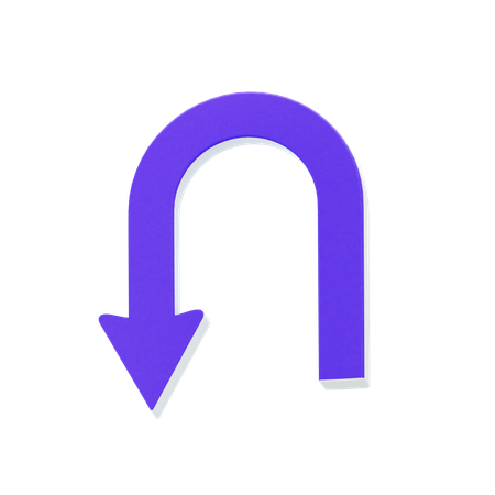 U Turn Left  3D Icon