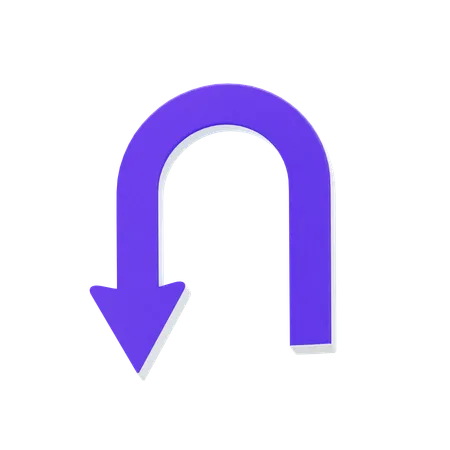 U Turn Left  3D Icon