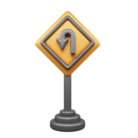 U Turn Left  3D Icon