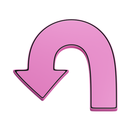 U turn left arrow  3D Icon
