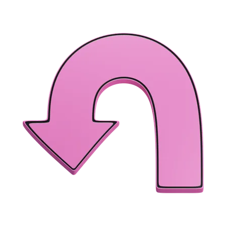 U turn left arrow  3D Icon