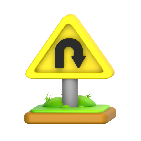 U-turn-Schild  3D Icon