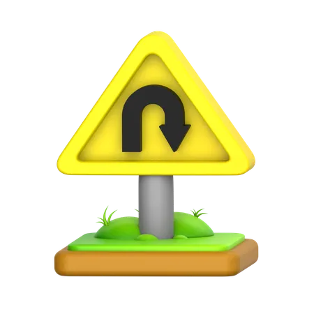 U-turn-Schild  3D Icon